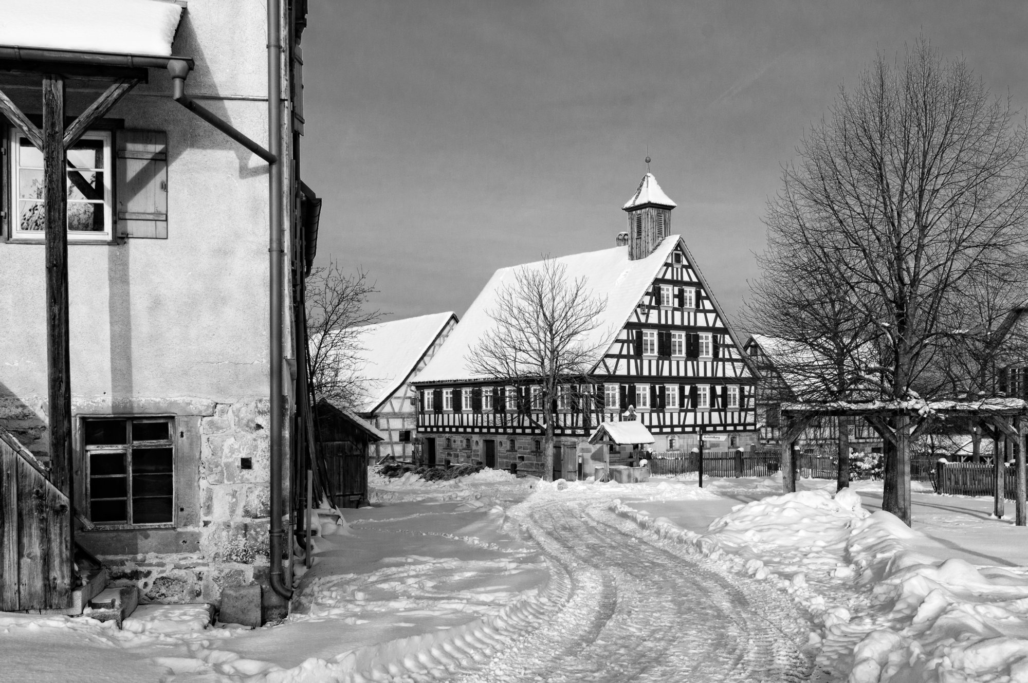 Freilandmuseum Wackershofen bei Schnee 