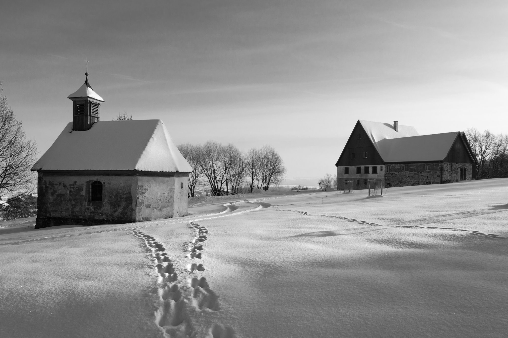 Freilandmuseum Wackershofen bei Schnee 