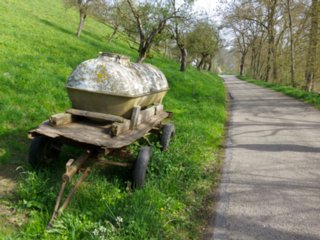 20110411_geyersburg_008 Weg von Untermünkheim zum Lindenhof. - Wanderung von Obermünkheim über den Lindenhof zur Archebrücke. Von dort zur Ruine Eichenhaldenkelter und über die...