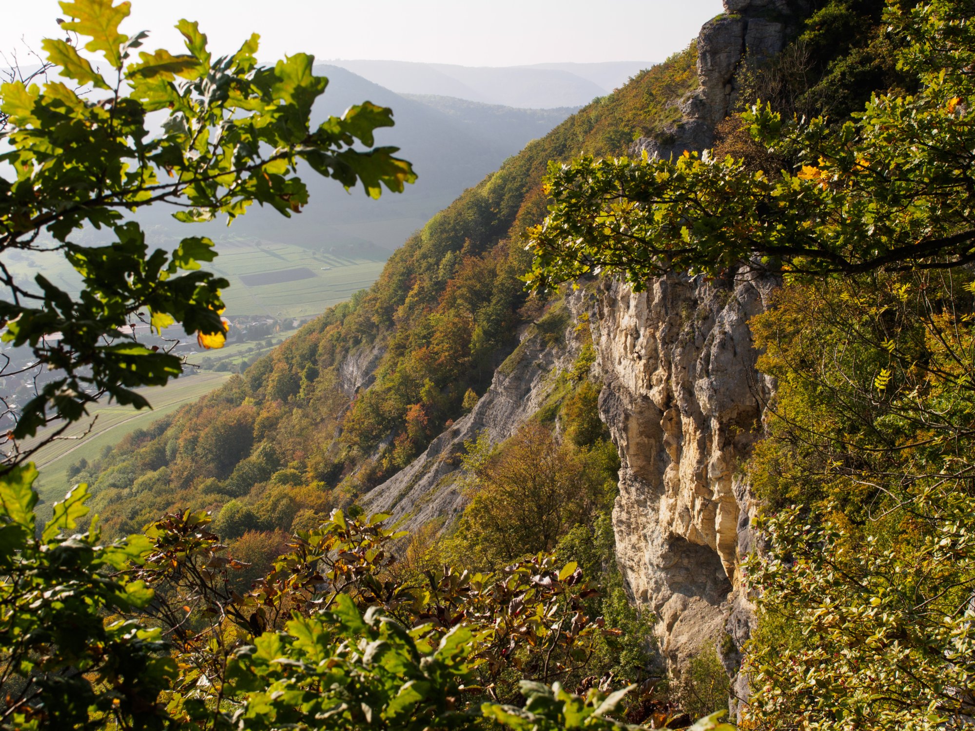 Hausener Wand Aussichtskanzeln an der Hausener Wand. Michelsbergwanderung: Von Bad Überkingen über den Dreimännersitz und den Ramsfels, Oberböhringen zur Hausener Wand, Jungfrauenfels zurück nach Bad Überkingen.
